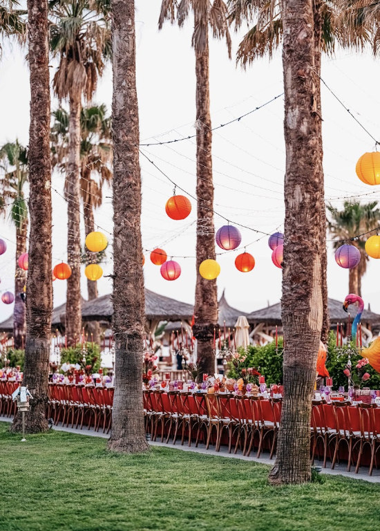 Outdoor gala with colourful lanterns